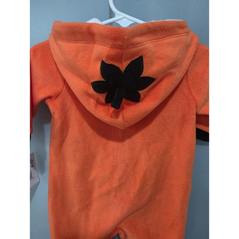 Little Me Pumpkin Halloween Costume Fleece Footed Hooded Jumpsuit Baby